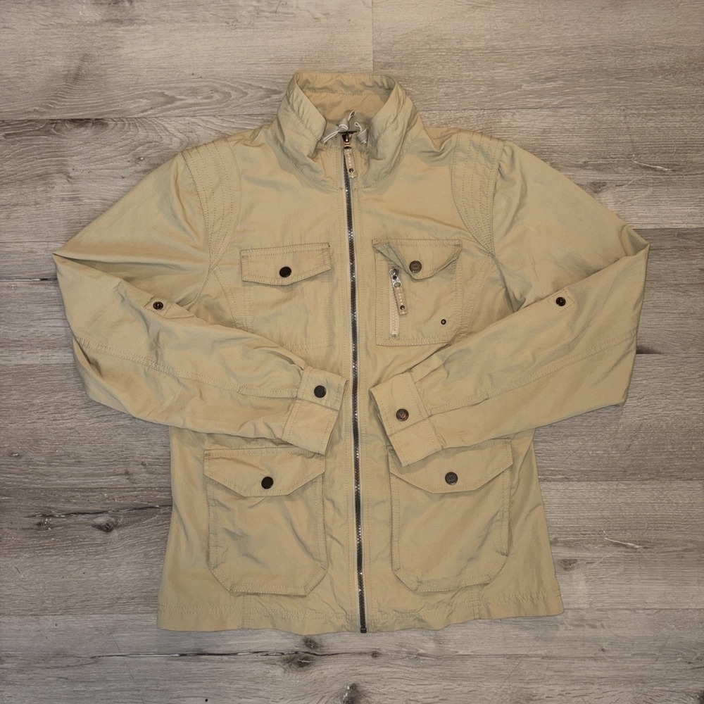 Eddie Bauer Outdoor Lightweight Trail Hiking Jacket Full Zip Woman's Small Beige